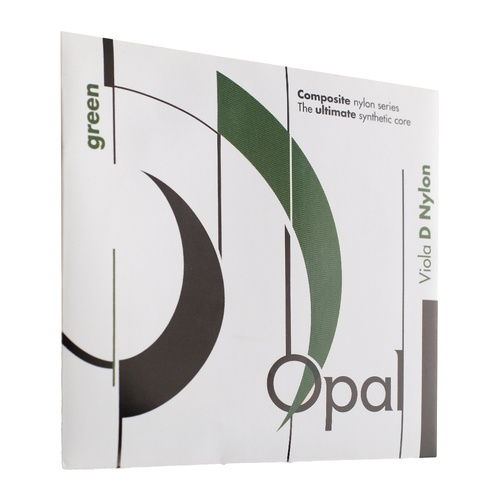 Opal Green Pro 16.5in Viola D String - Nylon/Silver, 6.1kg Tension, Gold & Green Tailpiece, Green & White Peg