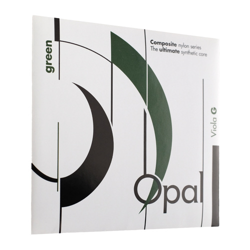 Opal Green Pro 16.5in Viola Strings - Nylon/Silver G, 5.6kg Tension, Gold & Green Tailpiece, Purple & White Peg