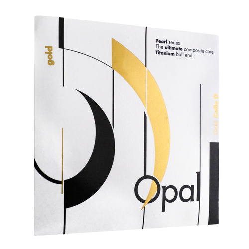 Opal Gold Cello Steel/Alloy D String - 14.2kg Tension, Red & Gold Twisted Core, Green & White Peg