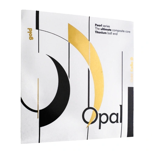 Opal Gold Cello Steel/Alloy D String - 14.2kg Tension, Red & Gold Twisted Colour at Tailpiece, Green & White at Peg