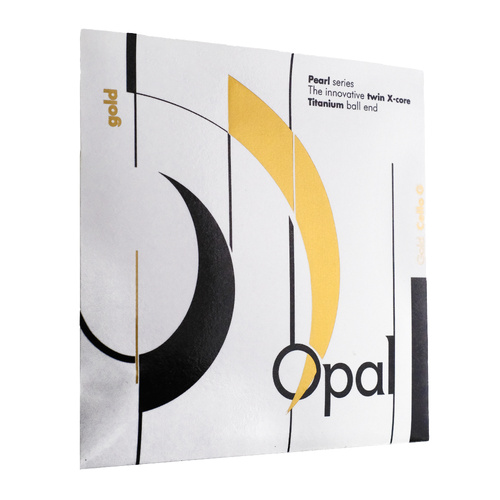 Opal Gold Cello Twin-X/Tungsten G String - Steel Core, 13.8kg Tension, Red & Gold Twisted, Purple & White Color