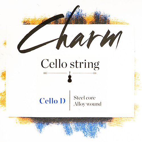 Charm Cello String D - 4/4 Size, Chrome Wound, Steel Rope Core