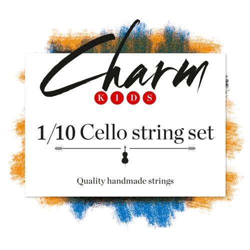 Charm Cello Set 1/10 Size - Chrome/Tungsten Strings