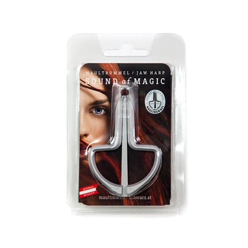 Schwarz Jaw Harp Size 12 (75mm) - Silver Finish, Sound of Magic Series, Hygienic Blister Pack, Includes Playing Instructions, Made in Austria