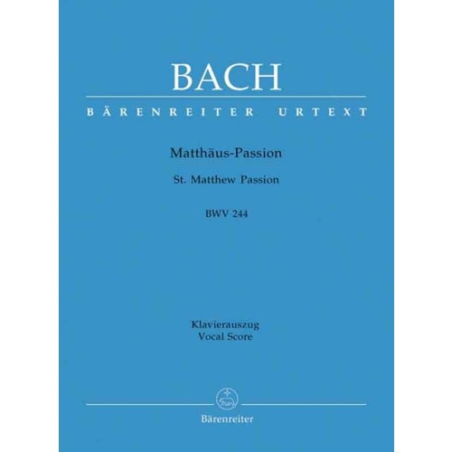 St Matthew Passion Vocal Score Eng/Ger