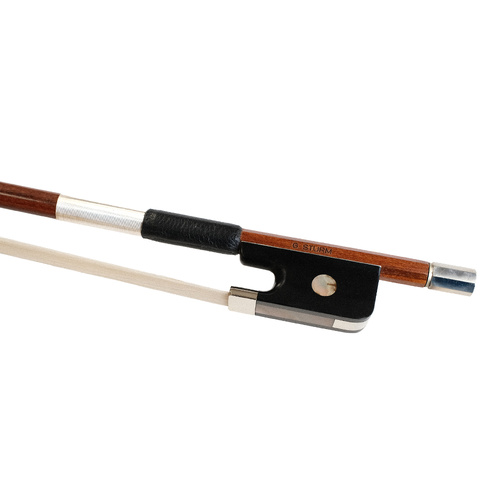Gottfried Sturm Pernambuco Cello Bow - Round, Ebony Frog, Silver Wire Grip, Made in Germany