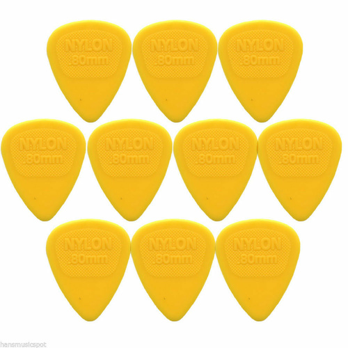 10 x Dunlop Midi Standard .80MM Gauge Guitar Picks 443R Yellow