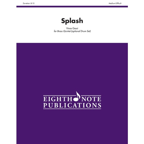 Splash Brass Quintet Sheet Music with Optional Drum Set