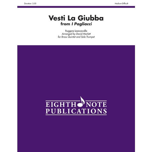Vesti La Giubba Brass Quintet Sheet Music