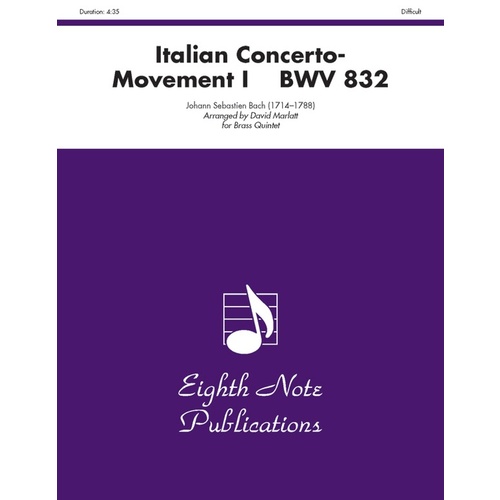 Italian Concerto-Movement I BWV 832 Brass Quintet