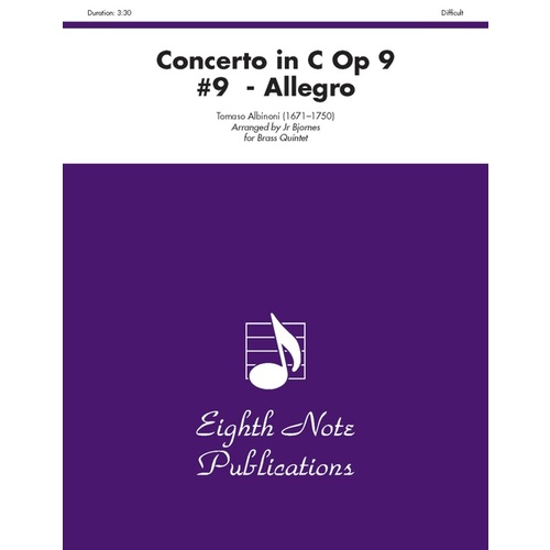 Concerto in C Op. 9 #9 - Allegro for Brass Quintet Sheet Music