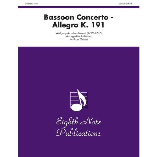 Bassoon Concerto - Allegro K. 191 Brass Quintet