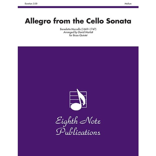 Allegro from the Cello Sonata for Brass Quintet Sheet Music