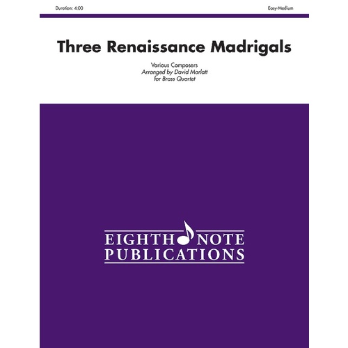 Three Renaissance Madrigals for Brass Quartet - Flexi and Small Ensemble Sheet Music