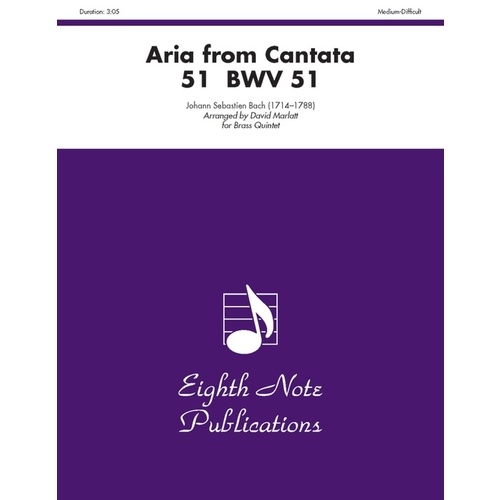 Aria from Cantata 51 BWV 51 for Brass Quintet