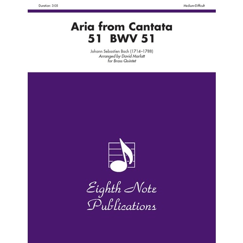 Aria From Cantata 51 BWV 51 Brass Quintet