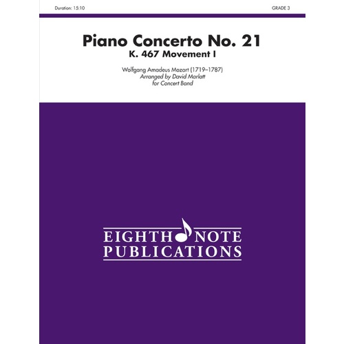 Piano Concerto No 21 Mvt I Solo Piano & Concert Band Gr 3