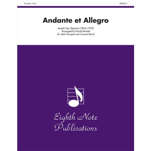 Andante et Allegro Solo Trumpet Concert Band Sheet Music Grade 3