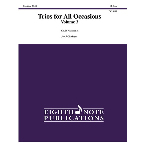 Trios For All Occasions Vol 3 3 Clarinet Score/Pt