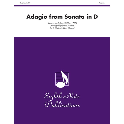 Adagio From Sonata In D 3 Clarinets Bass Clarinet