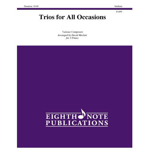 Trios For All Occasions Vol 1 3 Flutes Score/Parts