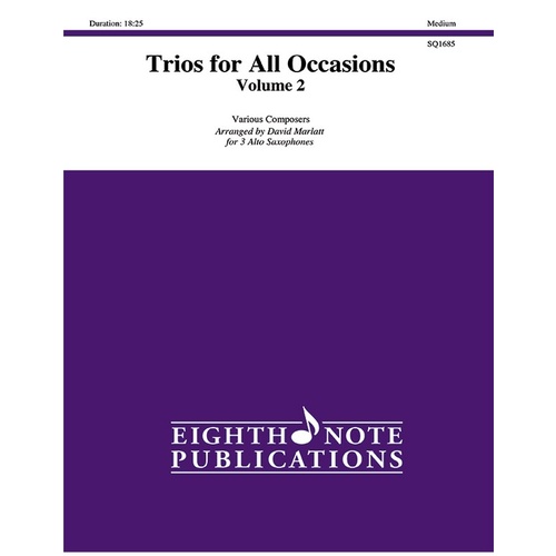 Trios For All Occasions Vol 2 3 Alto Sax Score/Pt
