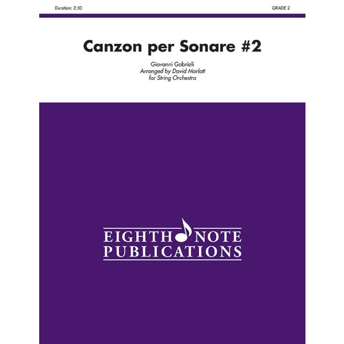Canzon Per Sonare No 2 String Orchestra Gr 2