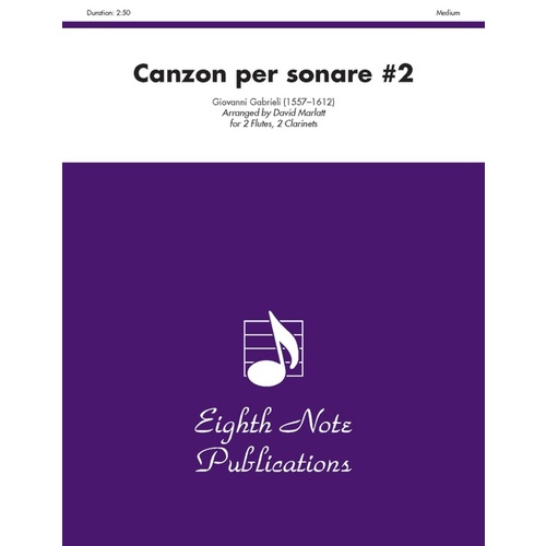 Canzon Per Sonare #2 2 Flutes 2 Clarinets