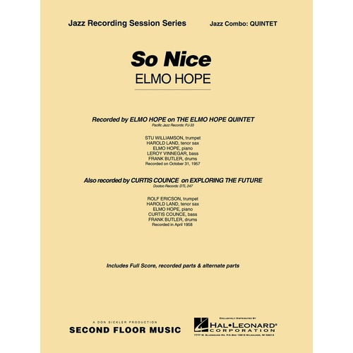 So Nice Arr Hope Sfmjc (Music Score/Parts)