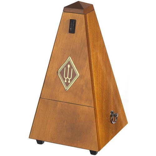 Wittner 810 Series Solid Wood Metronome with Bell, High Gloss Walnut Finish