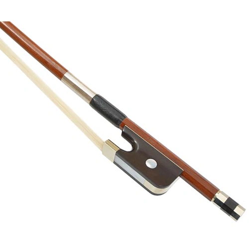 Double Bass Bow - Brazilwood French Style 3/4 with Nickel Silver Mounted Ebony Frog