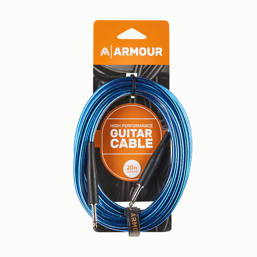 Armour GC20B 20Ft Guitar Lead Transparent Blue
