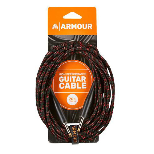 Armour GW20R 20Ft Guitar Lead Woven Red Stripe