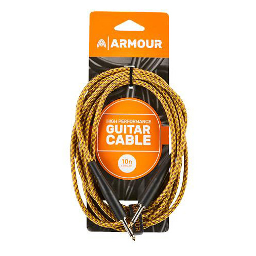 Armour GW10G 10Ft Guitar Lead Woven Gold Rope