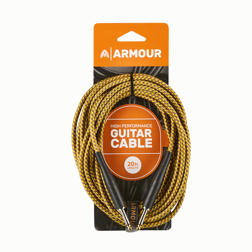 Armour GW20G 20Ft Guitar Lead Woven Gold Rope