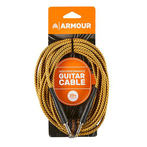 Armour GW20G 20Ft Guitar Lead Woven Gold Rope