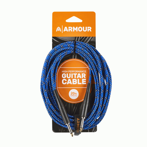 Armour GW20P 20Ft Guitar Lead Woven Blue Python