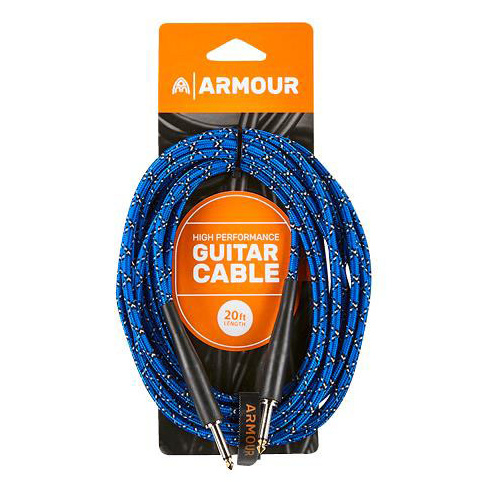 Armour GW20P 20Ft Guitar Lead Woven Blue Python