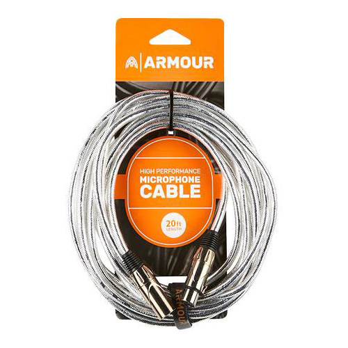 Armour CCP20S Xlr Cable 20Ft Transparent Silver