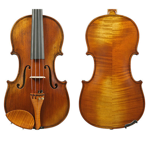 Gliga II Violin Outfit Genova with Opal Gold Strings - 4/4, Solid Spruce Top, Flamed Maple Fittings, TG Hill-Style Case, Articul II Bow