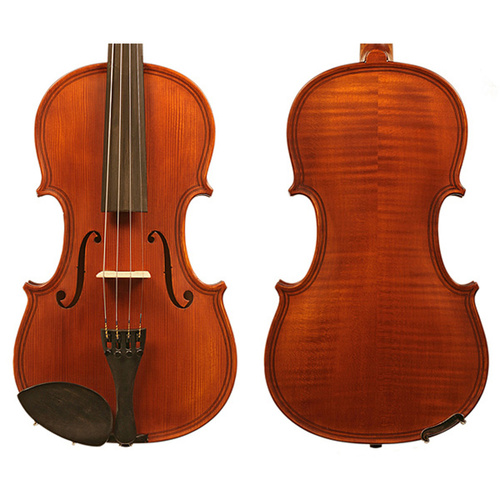 Gliga I Violin Outfit with Double Purfling - 4/4, Solid Spruce Top, Flamed Maple Back, Articul Bow, HQ Half-Moon Case