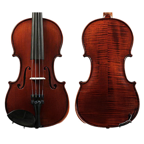 Gliga Vasile Professional Dark Antique Violin 1/4 Size, Solid Spruce Top, Maple Back, Ebony Pegs, Wittner Tailpiece, Hand Applied Varnish