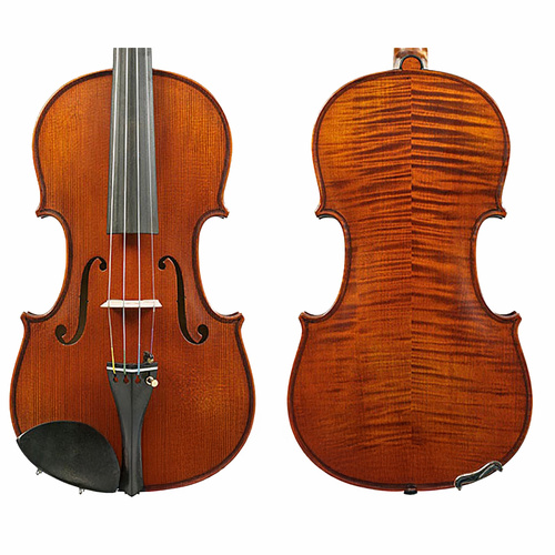 Gliga Vasile Maestro Strad Violin with Certificate of Authenticity - Solid Spruce Top, Solid Maple Back, Ebony Components, Stradivari Pattern