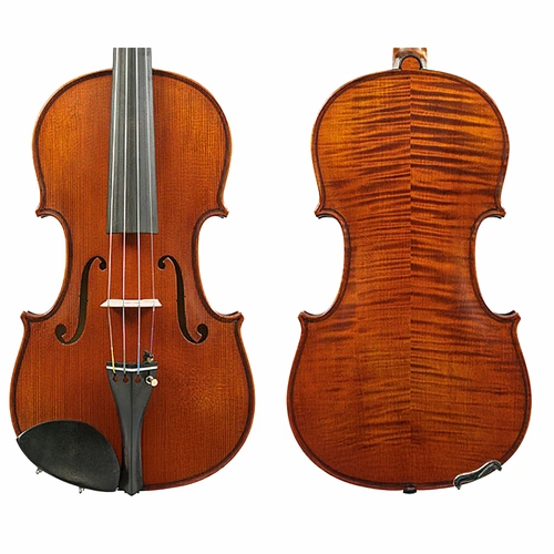 Gliga Vasile Violin Maestro Strad - Solid Spruce Top, Maple Back, Ebony Components, Antique Oil Varnish, Certificate of Authenticity, Made in Romania