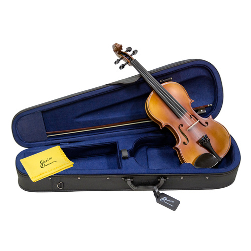 Enrico Student Plus II Violin Outfit - 1/16 Size with FPS Brazilwood Bow, Case, Rosin, Cloth, and Name Tag