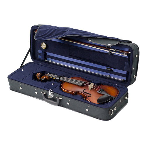 Enrico Custom Violin Outfit - 1/2 Size, Solid Spruce Top, Flamed Maple Back, Includes Case, Bow, Rosin, and Accessories