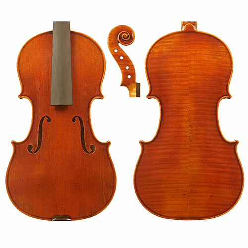 Makers II Violin Model 1/2 - Hand-Crafted, 2-Piece Maple Back, Spruce Top, Oil Varnish, Bare Bones Setup for Luthiers