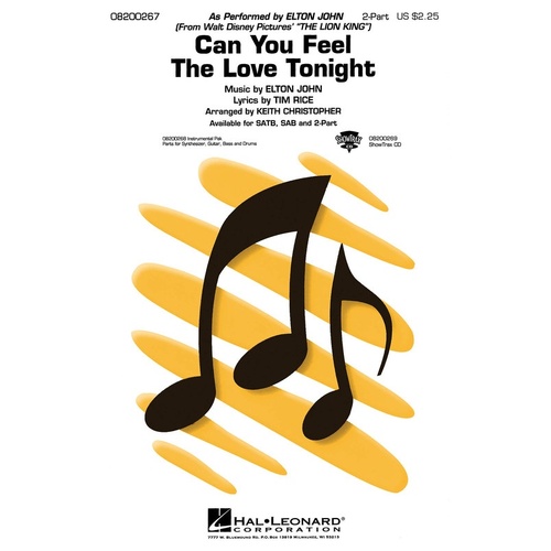 Can You Feel The Love Tonight 2Pt (Octavo)