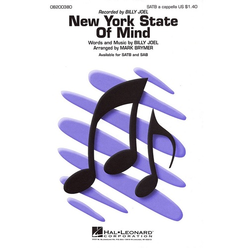 New York State Of Mind SATB A Cappella (Octavo)