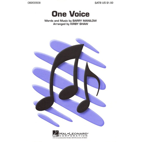 One Voice SATB A Cappella (Octavo)